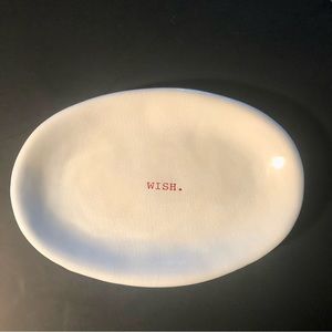 MAGENTA by Rae Dunn WISH minimalist white decorative plate